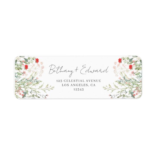 Wildblume Meadow Wedding Rücksendeadresse (Vorne)