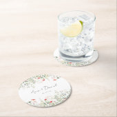 Wildblume Meadow Wedding Runder Pappuntersetzer (Vor Ort)