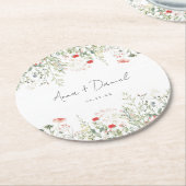 Wildblume Meadow Wedding Runder Pappuntersetzer (Angewinkelt)
