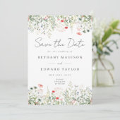 Wildblume Meadow Wedding Save The Date (Stehend Vorderseite)