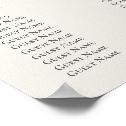 Wildblume Meadow Wedding Seating Chart Ecru Poster (Ecke)