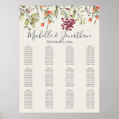Wildblume Meadow Wedding Seating Chart Ecru Poster (Vorne)