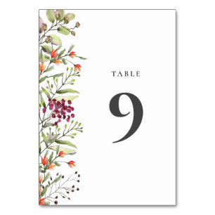Wildblume Meadow Wedding Tischnummer