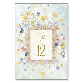 Wildblume Meadow Wedding Tischnummer (Vorderseite)