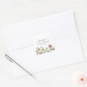 Wildblume Meadow Wedding Vielen Dank Quadratischer Aufkleber (Umschlag)