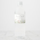 Wildblume Meadow Wedding Wasserflaschenetikett (Vorderseite)