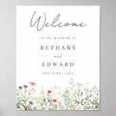 Wildblume Meadow Wedding Welcome Poster (Vorne)