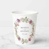 Wildblume Meadow Wedding White Pappbecher (Rückseite)