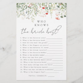 Wildblume Meadow Wer das beste Spiel der Braut ken