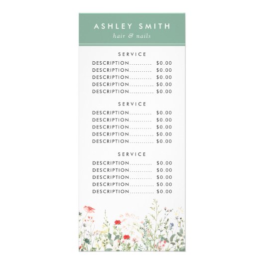 Wildblume Meadow Werbekarte (Hinten)