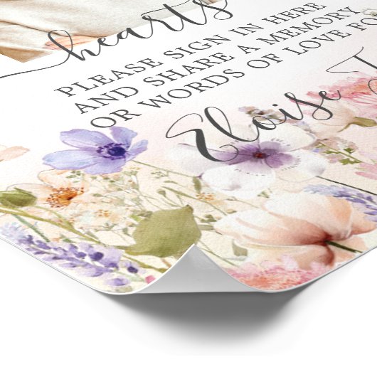 Wildblume Memorial Beerdigung Memory Table Foto Poster (Ecke)