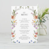 Wildblume Menu Template, Garden Party Brautshow Einladung (Stehend Vorderseite)