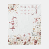 Wildblume Milestone Blanket Baby Girl Month Blan K Fleecedecke (Vorderseite)
