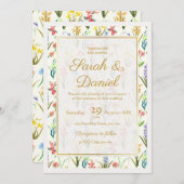 Wildblume Millefleur Einladung (Vorne/Hinten)