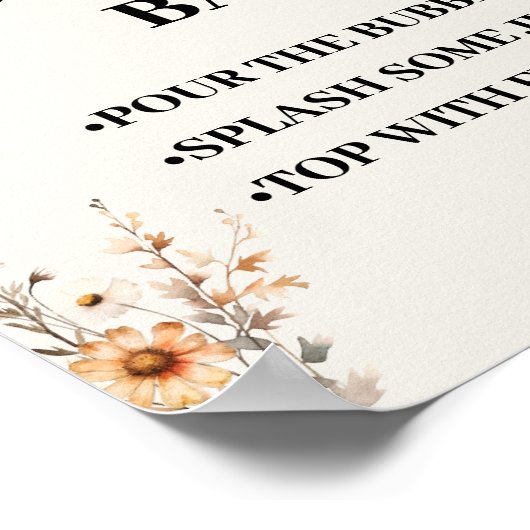 Wildblume Mimosa Bar Hochzeit im Herbst Poster (Ecke)