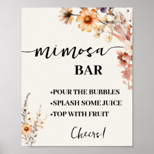 Wildblume Mimosa Bar Hochzeit im Herbst Poster