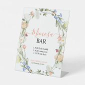 Wildblume Mimosa Bar Pedestal Zeichen Sockelschild (Vorderseite)