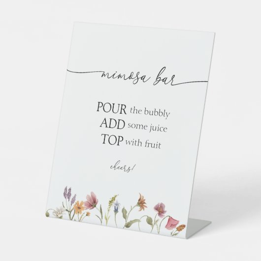 Wildblume Mimosa Bar Sign Sockelschild (Vorderseite)