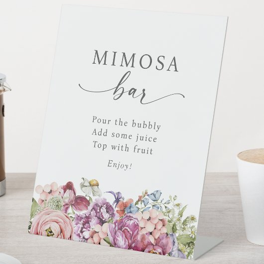 Wildblume Mimosa Bar Sign Sockelschild
