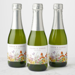 Wildblume Mini Sparkling Weinflaschen Schaumweinetikett
