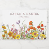 Wildblume Mini Sparkling Weinflaschen Schaumweinetikett (Einzelnes Label)