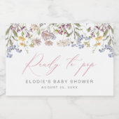 Wildblume Mini Sparkling Weinkeller Vorbereitung z Schaumweinetikett (Einzelnes Label)