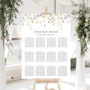 Wildblume Minimalistisch Hochzeit 12 Tischsitze Poster