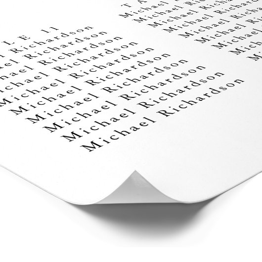 Wildblume Minimalistisch Hochzeit 15 Tischsitze Poster (Ecke)