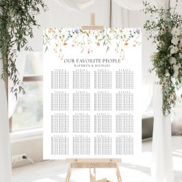 Wildblume Minimalistisch Hochzeit 16 Tischsitze Poster