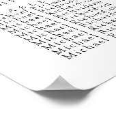 Wildblume Minimalistisch Hochzeit 18 Tischsitze Poster (Ecke)