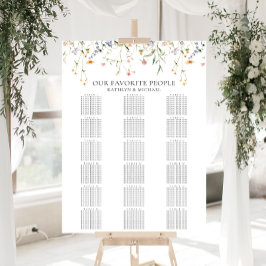 Wildblume Minimalistisch Hochzeit 18 Tischsitze Poster