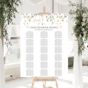 Wildblume Minimalistisch Hochzeit 18 Tischsitze Poster