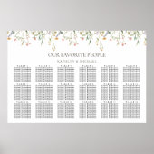 Wildblume Minimalistisch Hochzeit 18 Tischsitze Poster (Vorne)