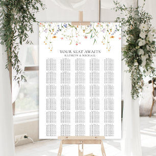 Wildblume Minimalistisch Hochzeit 30 Tischsitze Poster