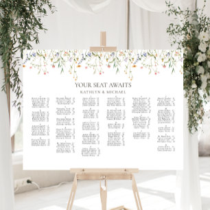 Wildblume Minimalistisch Hochzeit Alphabetisches S Poster