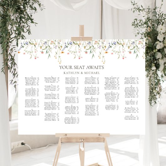 Wildblume Minimalistisch Hochzeit Alphabetisches S Poster