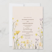 Wildblume Minimalistisch Rustikale Hochzeit Einladung (Vorderseite)