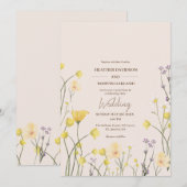 Wildblume Minimalistisch Rustikale Hochzeit Einladung (Vorne/Hinten)