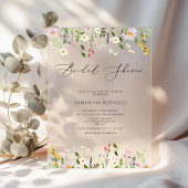 Wildblume minimalistisches elegantes Brautparty Acryleinladungen