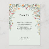 Wildblume Minze Green Empfang Danke Karte (Vorderseite)