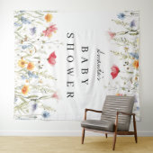 Wildblume mit Aquarell Kinderdusche Hintergrund Wandteppich (Beispiel (Horizontal))