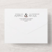 Wildblume mit Aquarellfarben All In One Einladung (Rückseite)