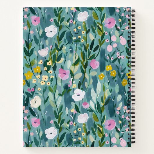 Wildblume mit Aquarellfarben Personalisiertes Sket Notizblock (Rückseite)