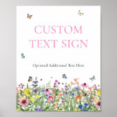 Wildblume mit benutzerdefiniertem Textzeichen eins Poster (Vorne)