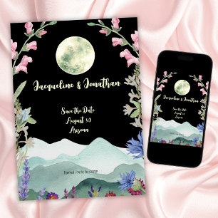 Wildblume mit benutzerdefinierter Farbe Save the D Einladung