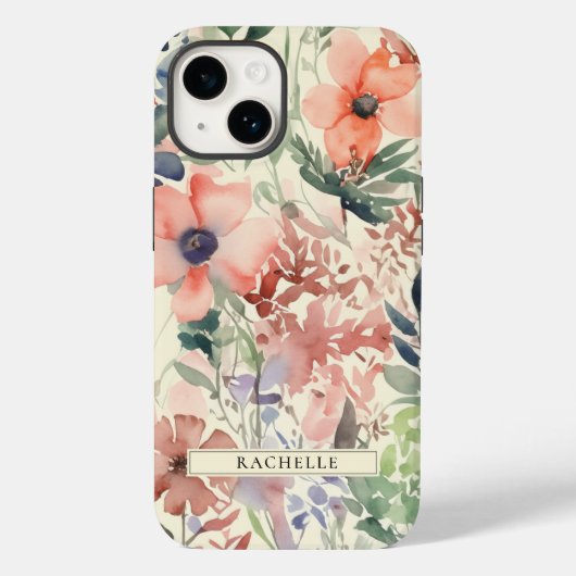 Wildblume mit Blumenwasser Personalisiert Case-Mate iPhone Hülle (Rückseite)