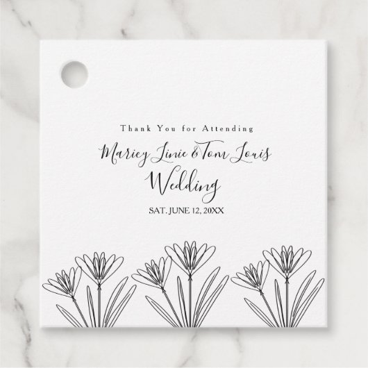 Wildblume mit Blütenblatt Geschenkanhänger (Vorderseite)