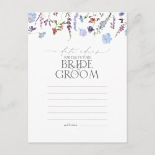 Wildblume mit dunkelblauer Wasserfarbe Postkarte