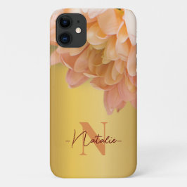 Wildblume mit mit Monogramm Luxus-Gold-Hintergrund Case-Mate iPhone Hülle