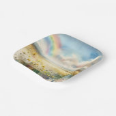 Wildblume mit Regenbogen Pappteller (Gewinkelt)